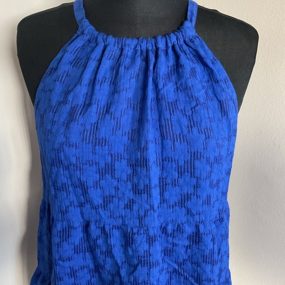 Anthropologie Electric Blue Swing Halter Top Textured Sleeveless Size S - Picture 2 of 5